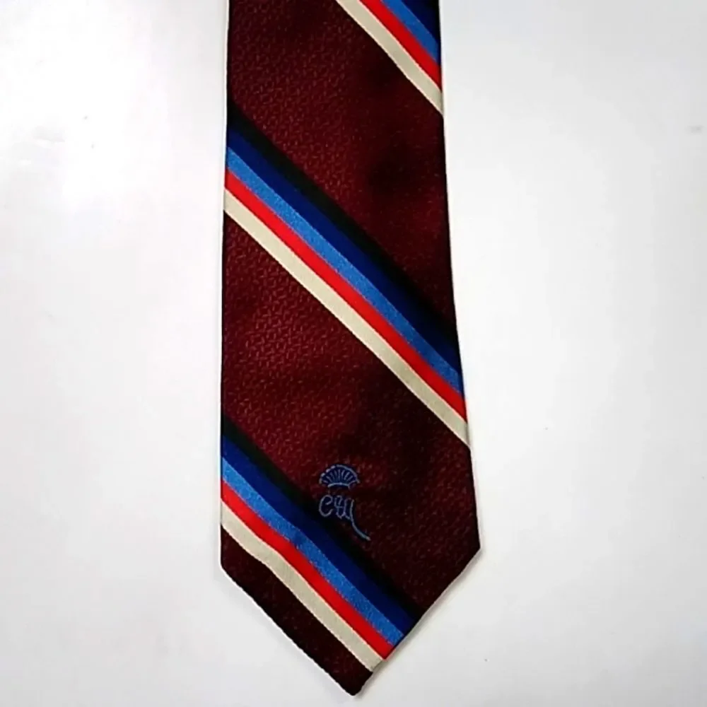 VINTAGE ROOS ATKINS COUNTESS WARA NEW YORK BURGUNDY MEN'S TIE